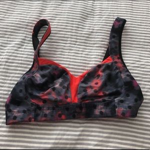 Polkadot red/gray Lululemon supportive sports bra with print